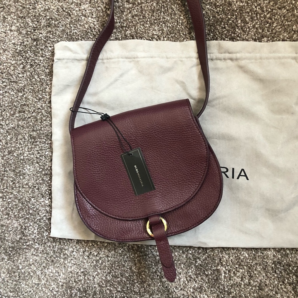 BCBGMAXAZRIA merlot leather crossbody